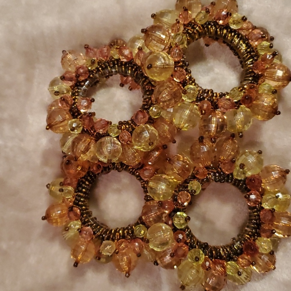 Elegant Beaded Napkin Ring Set